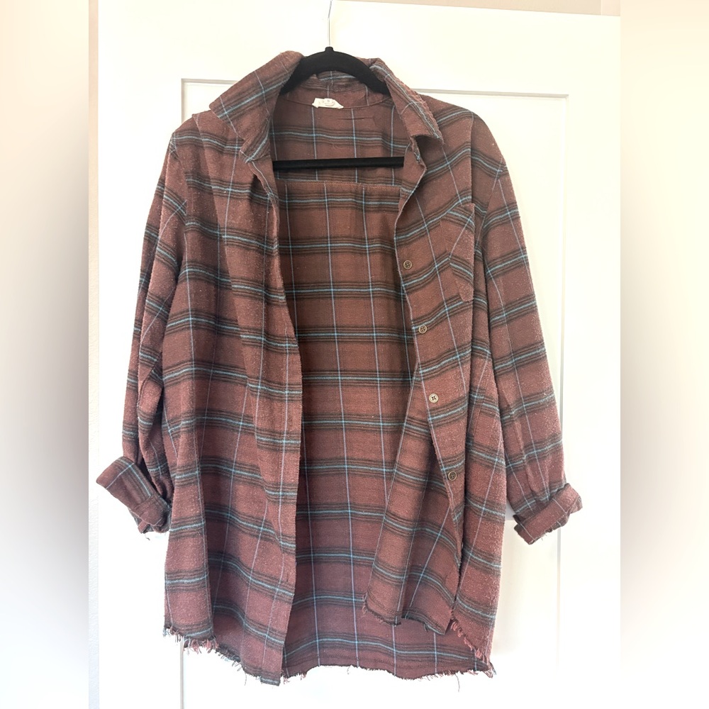 Plaid Button-Up Shirt